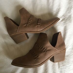 Tan Cutout Booties (Never Worn)